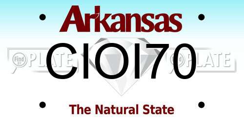 CIOI70 Arkansas License Plate