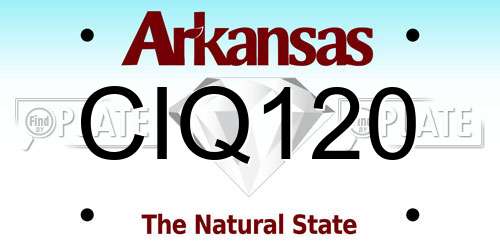 CIQ120 Arkansas License Plate