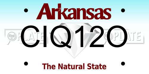 CIQ12O Arkansas License Plate