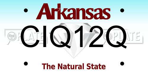 CIQ12Q Arkansas License Plate