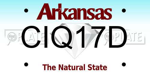 CIQ17D Arkansas License Plate