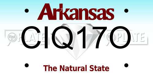 CIQ17O Arkansas License Plate