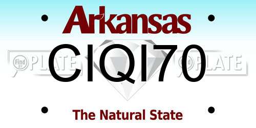 CIQI70 Arkansas License Plate