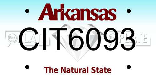 CIT6093 Arkansas License Plate