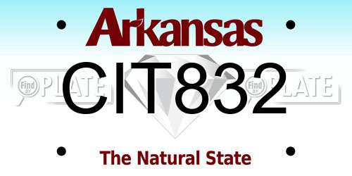 CIT832 Arkansas License Plate