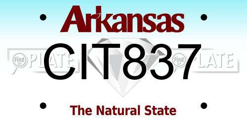 CIT837 Arkansas License Plate