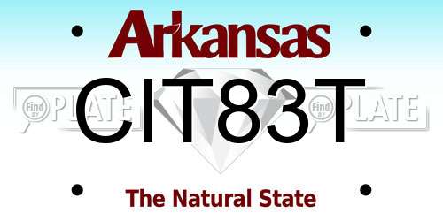 CIT83T Arkansas License Plate