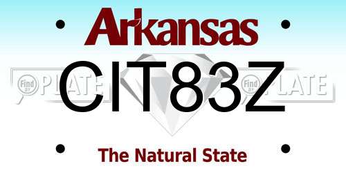 CIT83Z Arkansas License Plate