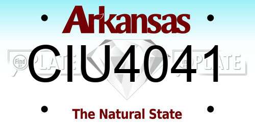 CIU4041 Arkansas License Plate