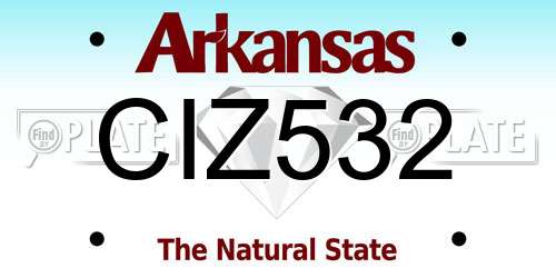 CIZ532 Arkansas License Plate