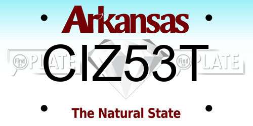 CIZ53T Arkansas License Plate