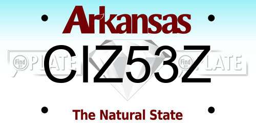 CIZ53Z Arkansas License Plate