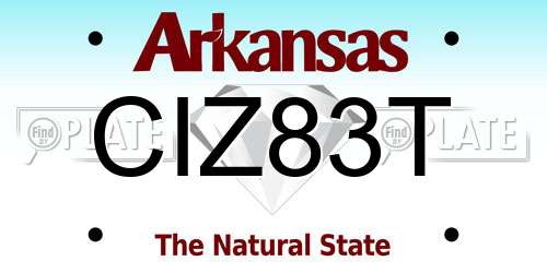 CIZ83T Arkansas License Plate