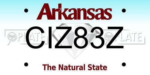 CIZ83Z Arkansas License Plate