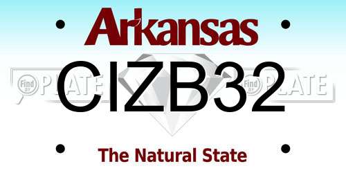 CIZB32 Arkansas License Plate