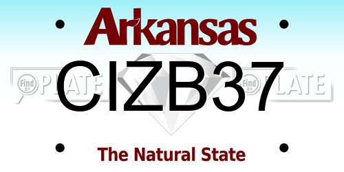 CIZB37 Arkansas License Plate