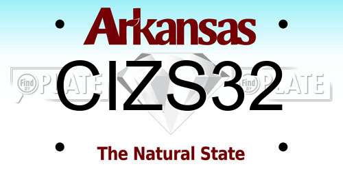 CIZS32 Arkansas License Plate