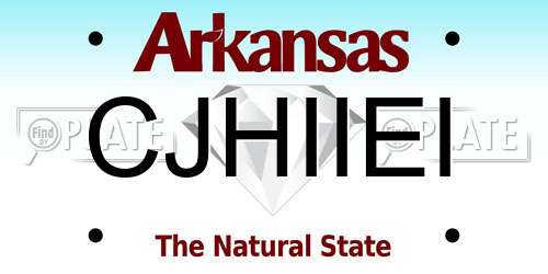 CJHIIEI Arkansas License Plate