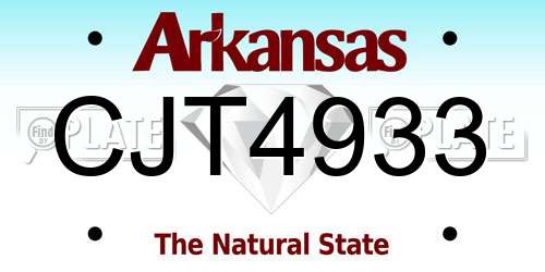 CJT4933 Arkansas License Plate