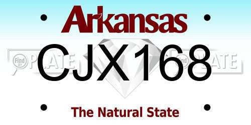 CJX168 Arkansas License Plate