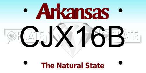 CJX16B Arkansas License Plate
