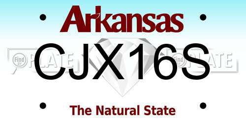 CJX16S Arkansas License Plate