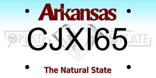 CJXI65 Arkansas License Plate
