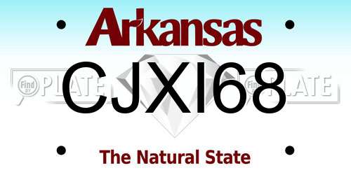 CJXI68 Arkansas License Plate