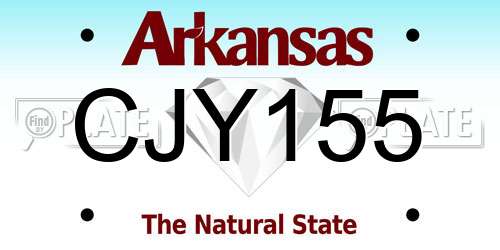 CJY155 Arkansas License Plate