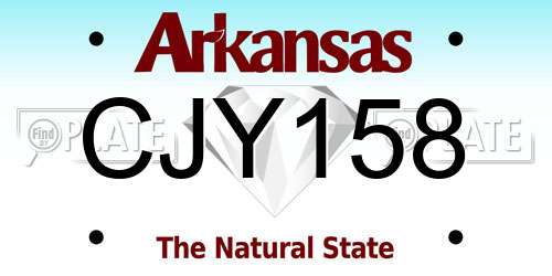CJY158 Arkansas License Plate
