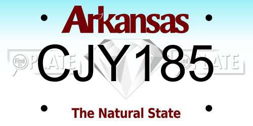CJY185 Arkansas License Plate