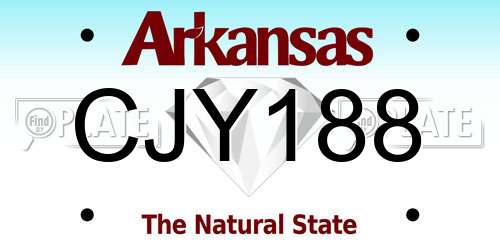 CJY188 Arkansas License Plate