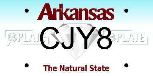 CJY8 Arkansas License Plate
