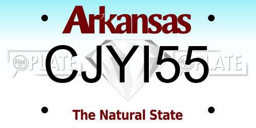 CJYI55 Arkansas License Plate