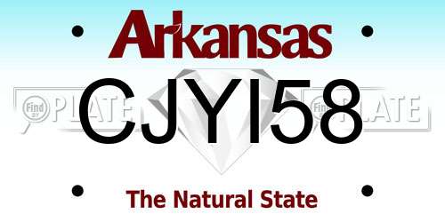 CJYI58 Arkansas License Plate