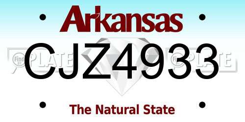 CJZ4933 Arkansas License Plate