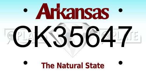 CK35647 Arkansas License Plate