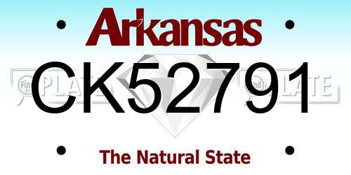 CK52791 Arkansas License Plate