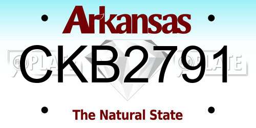 CKB2791 Arkansas License Plate