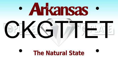 CKGTTET Arkansas License Plate
