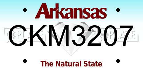 CKM3207 Arkansas License Plate