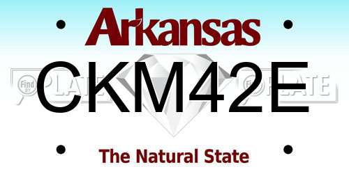 CKM42E Arkansas License Plate