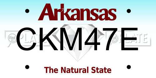 CKM47E Arkansas License Plate