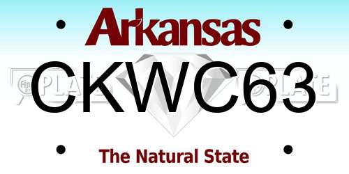 CKWC63 Arkansas License Plate
