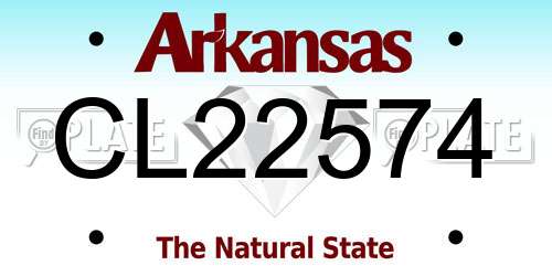CL22574 Arkansas License Plate