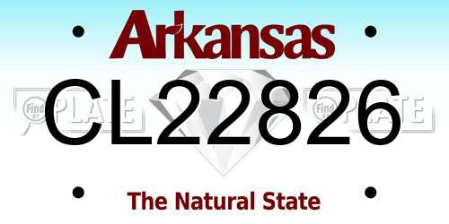CL22826 Arkansas License Plate