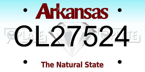 CL27524 Arkansas License Plate