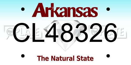 CL48326 Arkansas License Plate