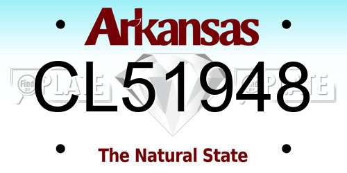 CL51948 Arkansas License Plate