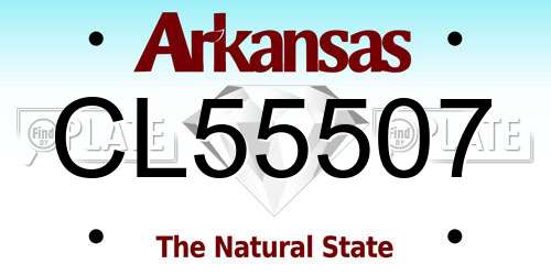 CL55507 Arkansas License Plate
